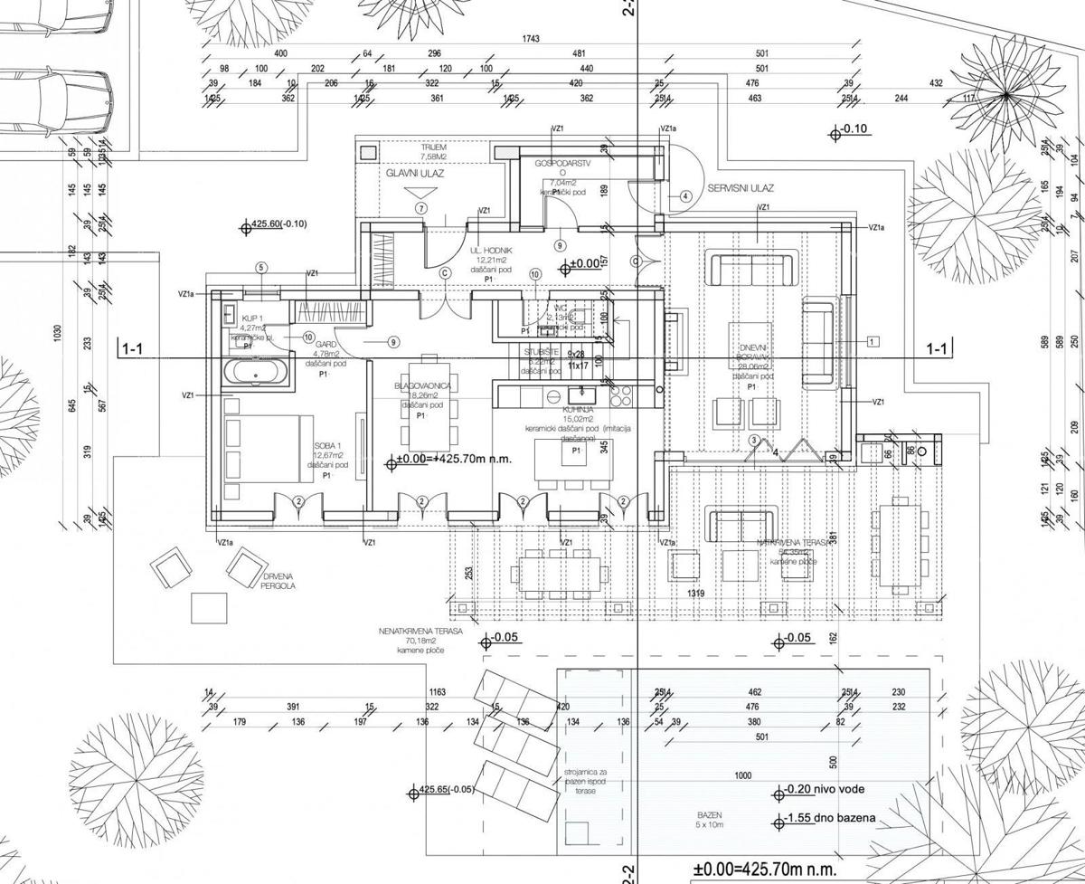 Vendita - ampia casa con piscina in costruzione, vicinanza a Pazin!