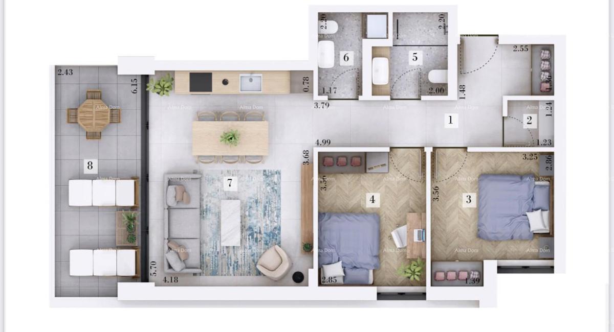 Vendita - appartamento in nuova costruzione con due posti auto, Rovinjsko selo!