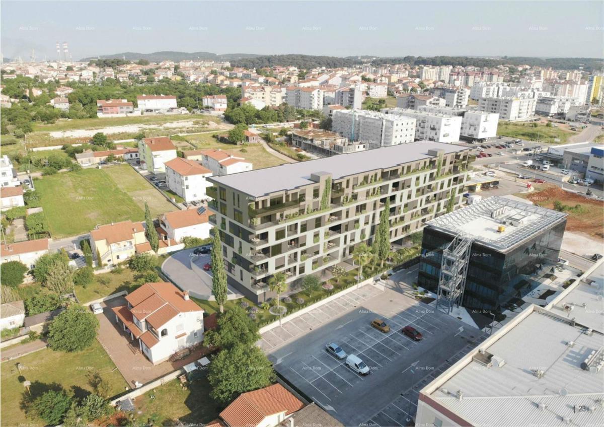 Pula, nuovo progetto! Edificio residenziale moderno con ascensore, vicino al centro. Vendita di appartamento con posto auto e cantina. S53