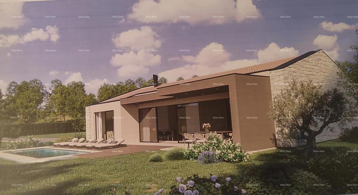 Terreno edificabile con progetto preliminare, 1818 m², comune di Pićan