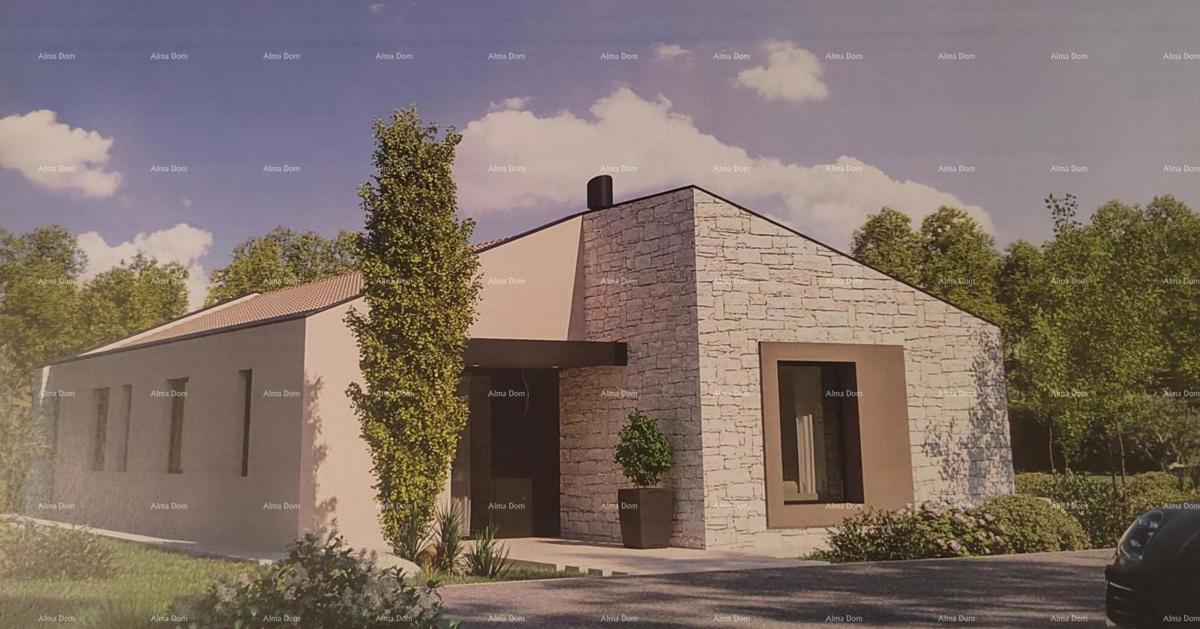 Terreno edificabile con progetto preliminare, 1818 m², comune di Pićan