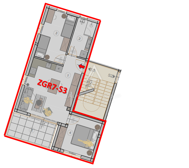 Istria, Pola: Appartamento 2 camere al primo piano