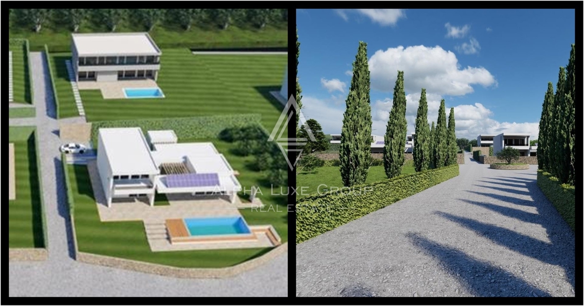 Villa di design in costruzione con vista panoramica sul mare e sulle isole Brioni, Bale, ISTRIA