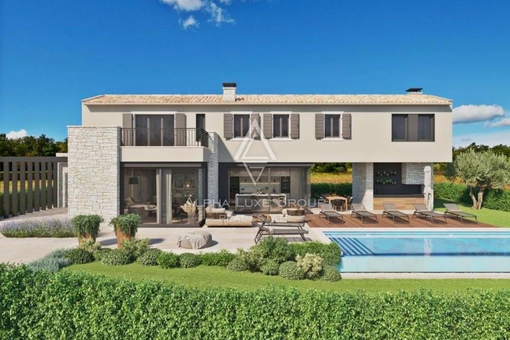 Attraente nuova villa con piscina e vista mare, Istria, Sveti Lovreč