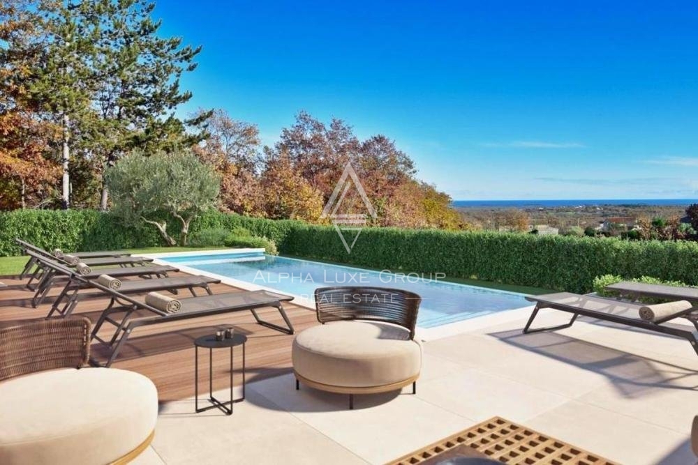 Attraente nuova villa con piscina e vista mare, Istria, Sveti Lovreč