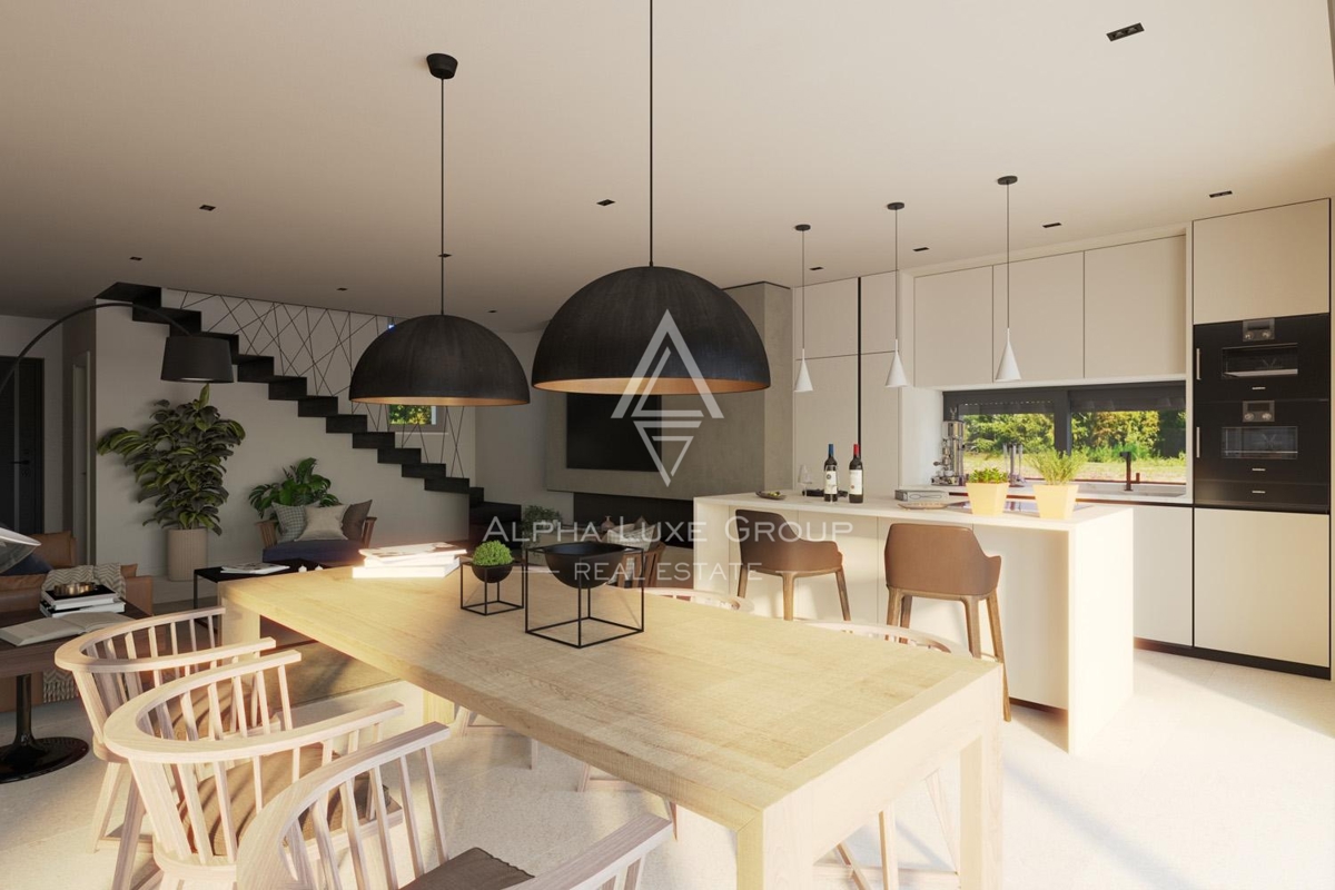 Tinjan, Istria: Villa in pietra con piscina e vista