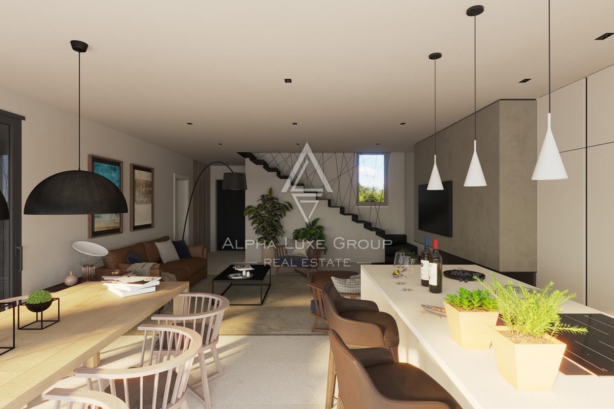 Tinjan, Istria: Villa in pietra con piscina e vista