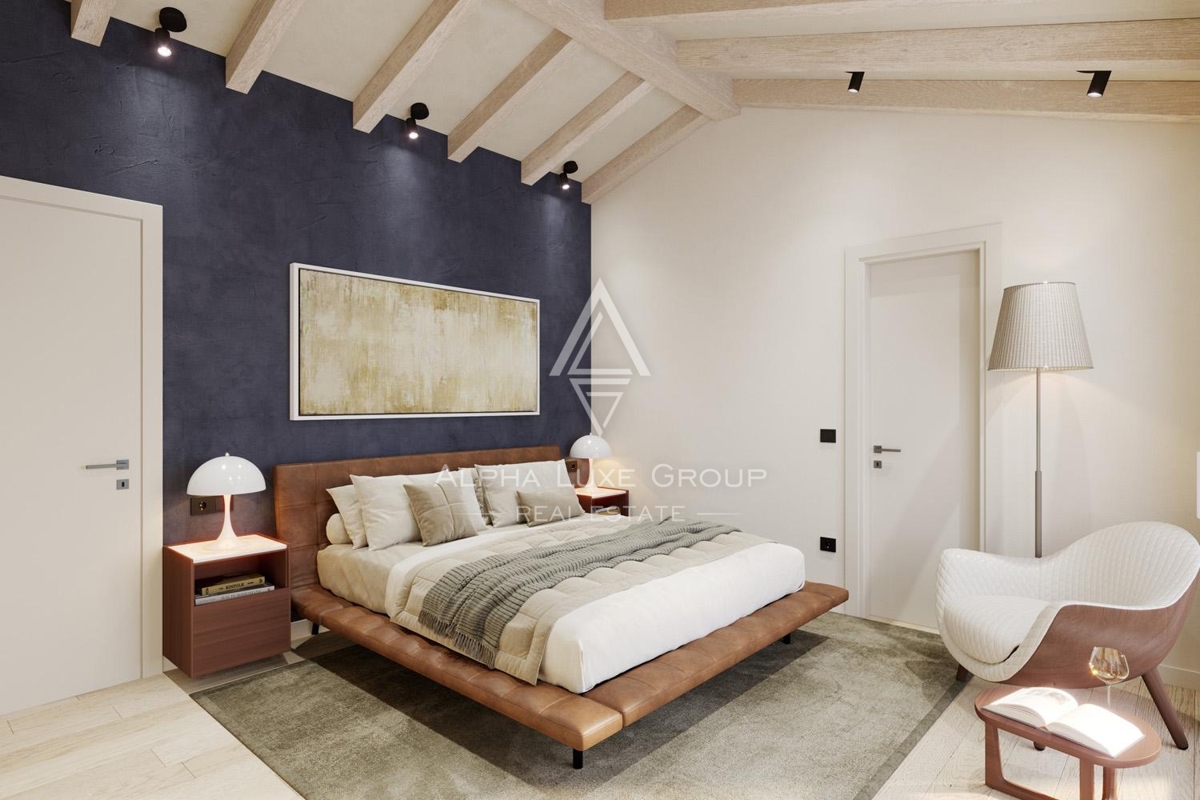 Tinjan, Istria: Villa in pietra con piscina e vista