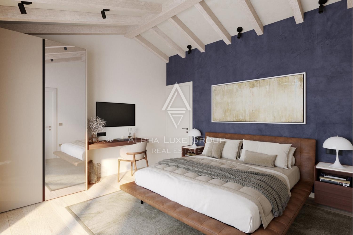 Tinjan, Istria: Villa in pietra con piscina e vista