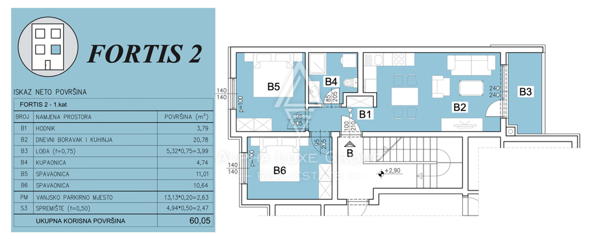 Istria, Pula: Appartamento con 2 camere e loggia