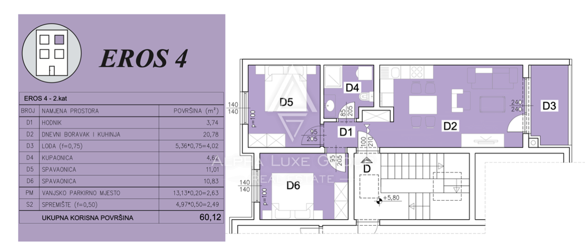 Istria, Pula: Appartamento con 2 camere e loggia