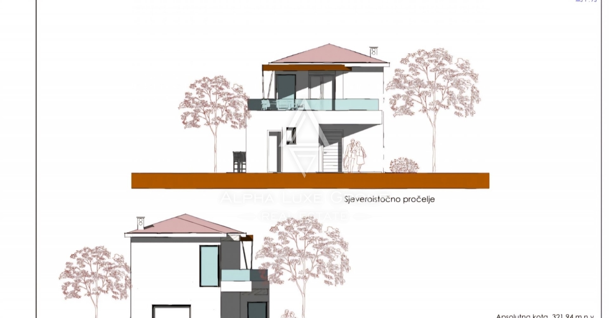 Istria, Tinjan – Terreno edificabile con progetto e permesso in vendita