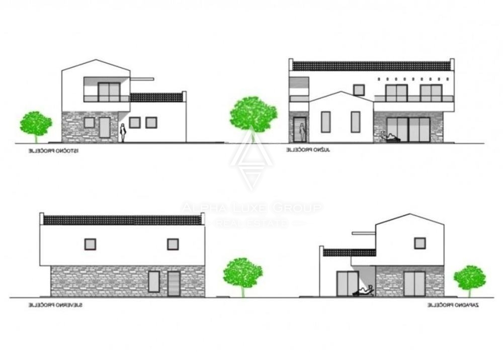 Casa moderna in costruzione con piscina, Istria, San Lorenzo del Pasenatico