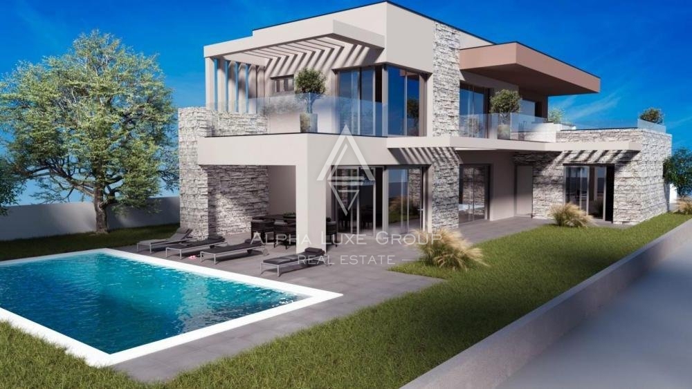Villa in costruzione con vista mare, Istria, Svetvinčenat