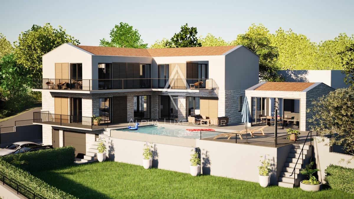Istria, Visignano, Villa moderna con piscina tranquilla