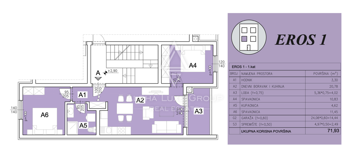 Istria, Pula: Appartamento con 2 camere e garage