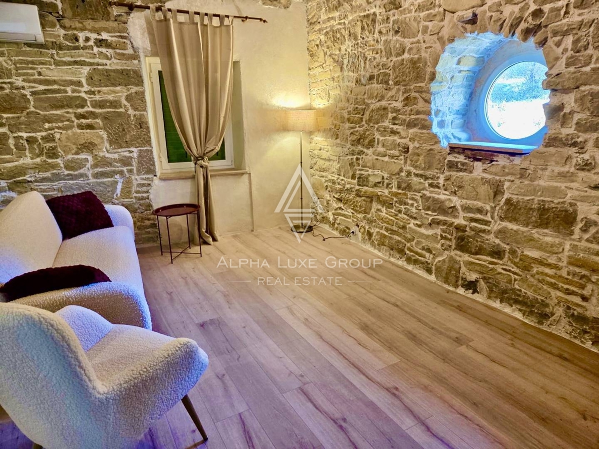 Istria, Sovinjak – casa in pietra ristrutturata con sauna