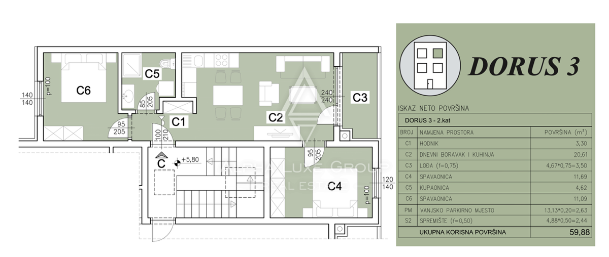 Istria, Pula: Appartamento con 2 camere e loggia