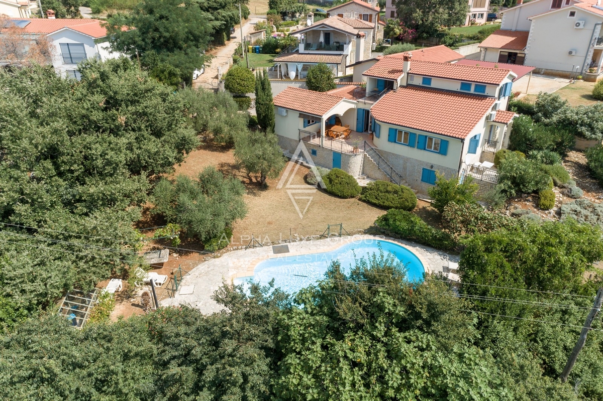 Istria, Kaštelir-Labinci: Casa con piscina e vista mare