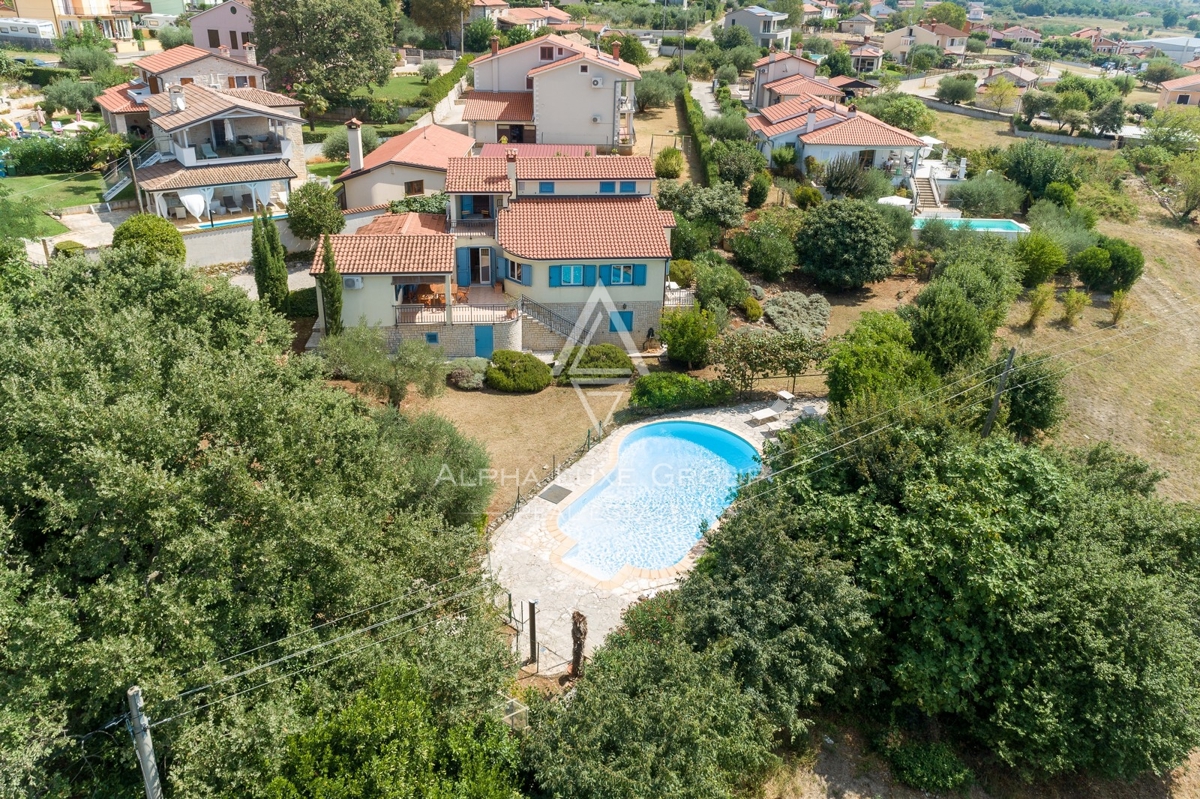 Istria, Kaštelir-Labinci: Casa con piscina e vista mare