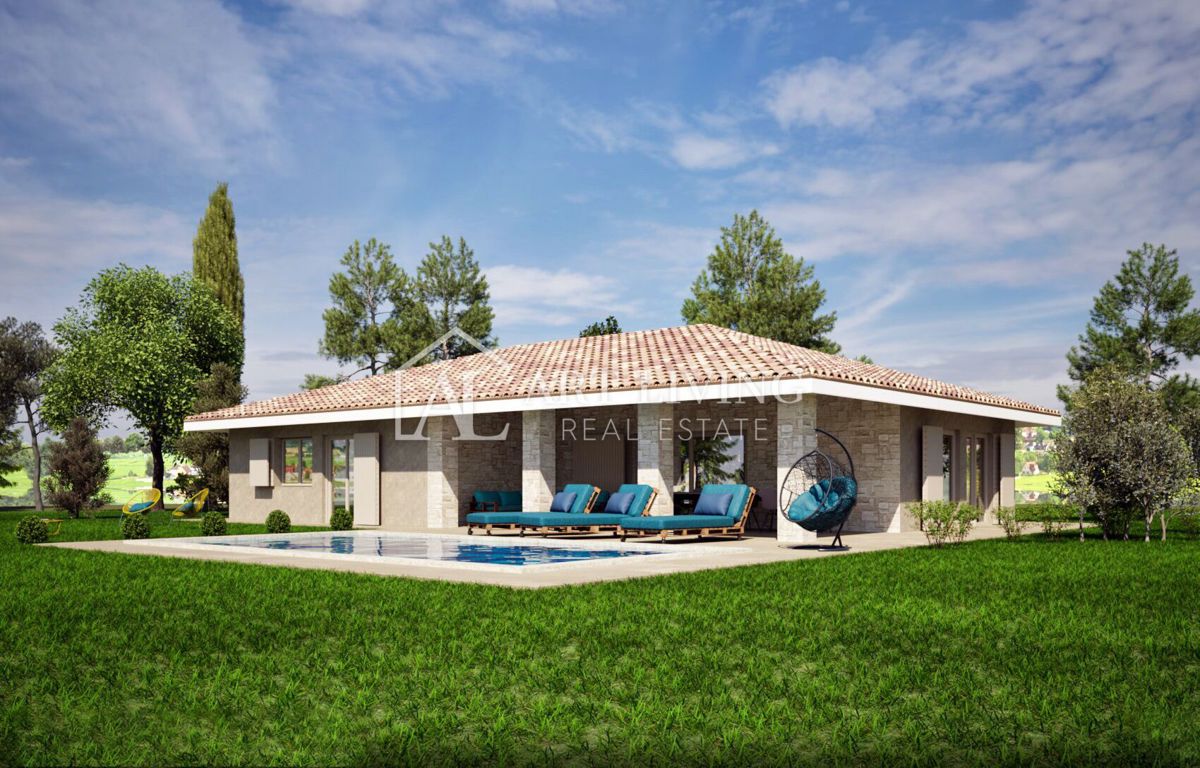 Istria, Parenzo, dintorni - spaziosa casa a un piano con piscina e vista mare