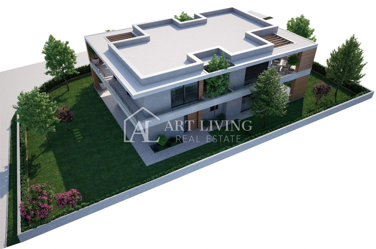 Istria, Umago – moderna casa bifamiliare con piscina, a 500 m dal mare, NUOVA COSTRUZIONE