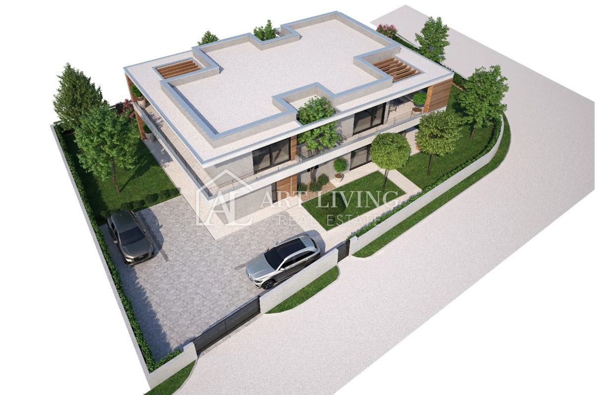 Istria, Umago – moderna casa bifamiliare con piscina, a 500 m dal mare, NUOVA COSTRUZIONE