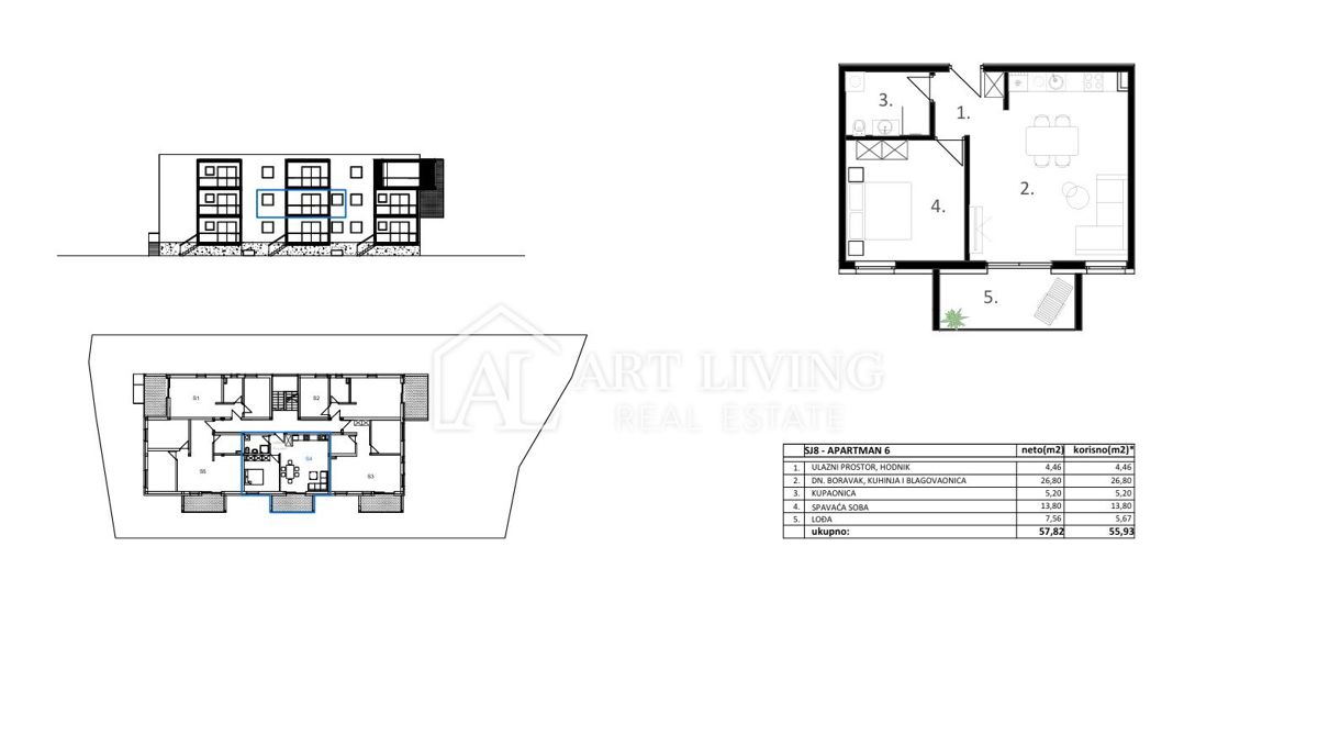 Vodice – spazioso e moderno appartamento con una camera da letto in nuova costruzione, posizione top