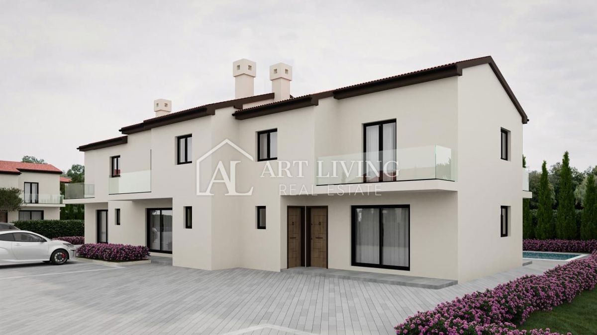 Buje, Kaštel – Triplex con piscina in posizione tranquilla e bella – NUOVA COSTRUZIONE