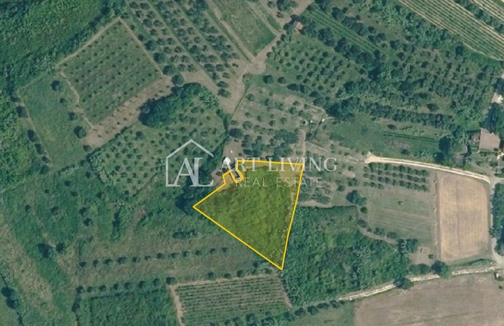 Buje, attraente terreno agricolo di 2.700 m² adiacente a una zona edificabile.