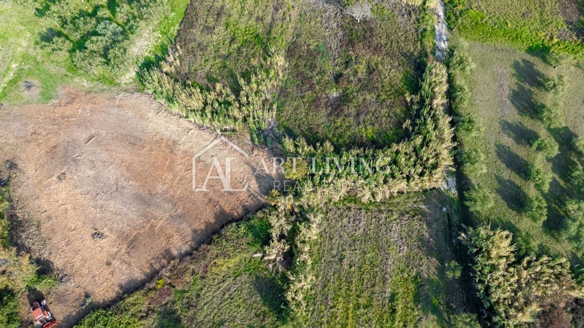 Buje, attraente terreno agricolo di 2.700 m² adiacente a una zona edificabile.