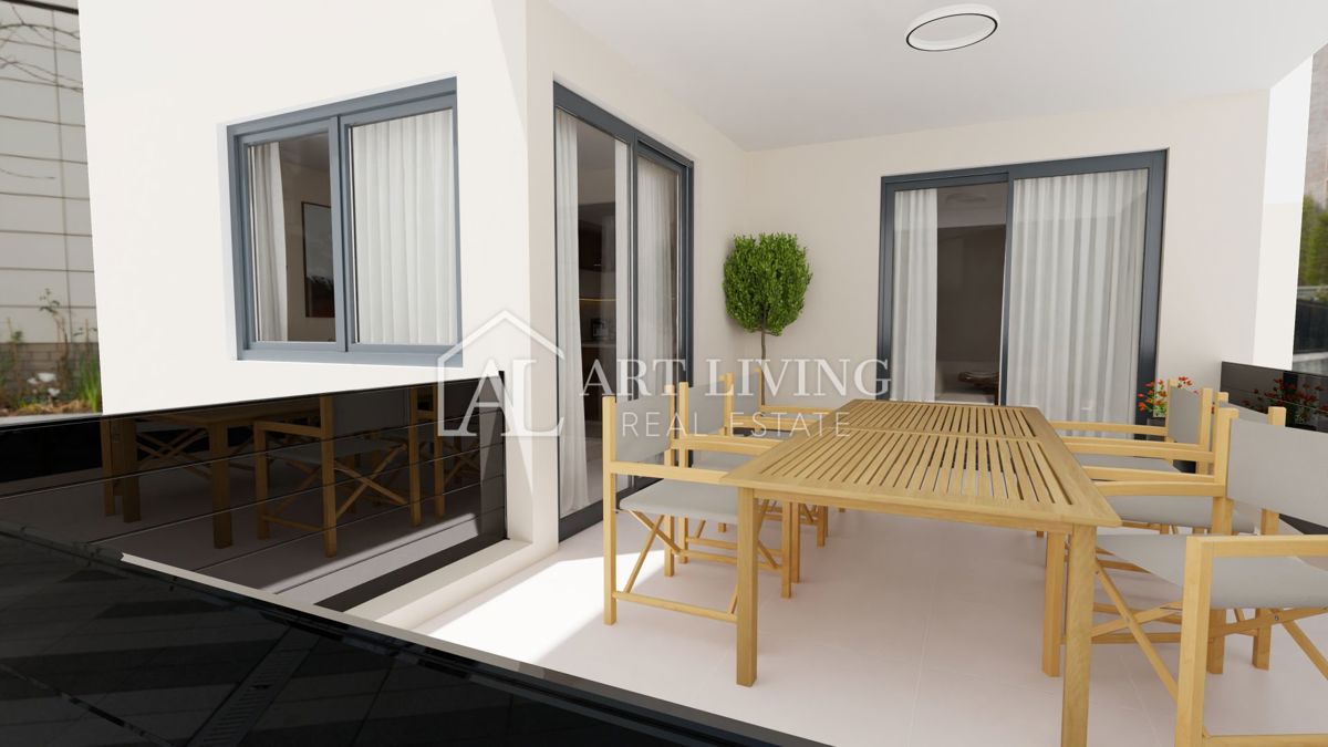 Poreč-dintorni, Moderno appartamento al terzo piano con terrazza sul tetto con vista sul mare