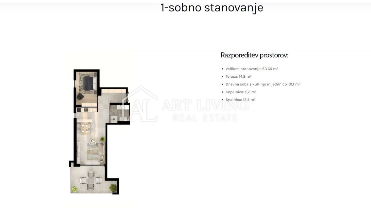 Istria, Umago - moderno monolocale al quarto piano - DI NUOVA COSTRUZIONE
