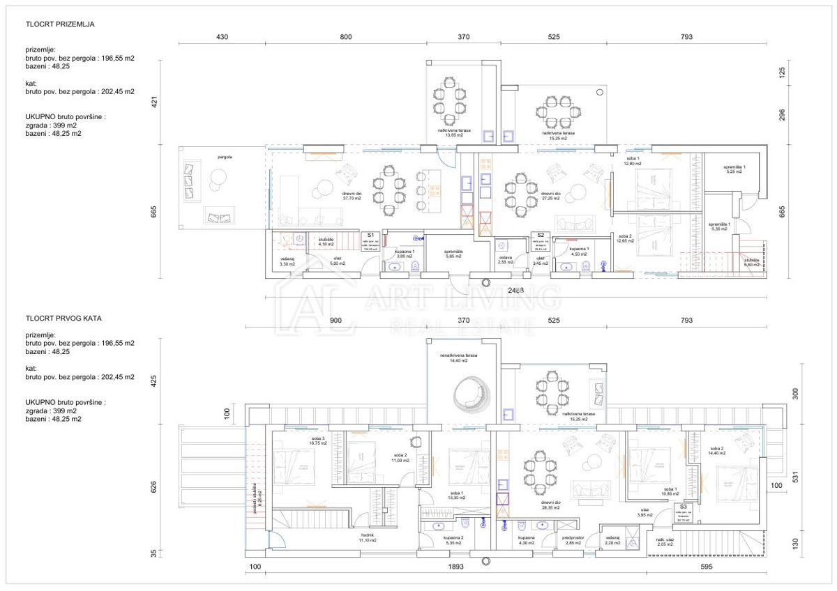 Umago - dintorni, attraente terreno edificabile con progetto, 764m2, 300 m dal mare