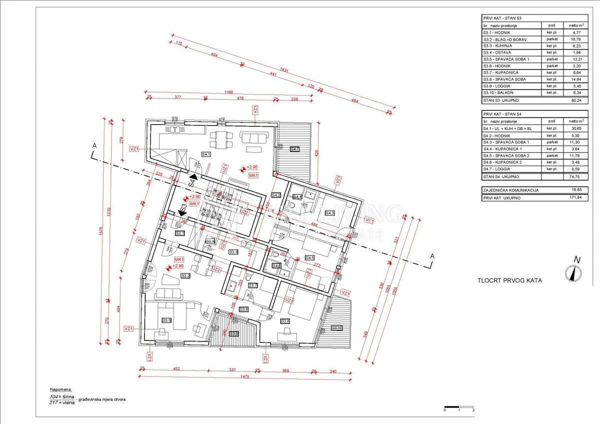Umago - dintorni, nuova costruzione, appartamento al 1° piano, a 300 m dal mare