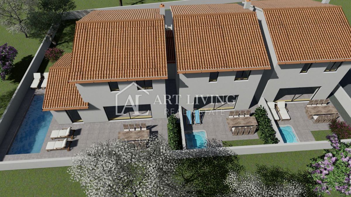 Istria, Umago, dintorni – Casa a schiera in posizione TOP – NUOVA COSTRUZIONE