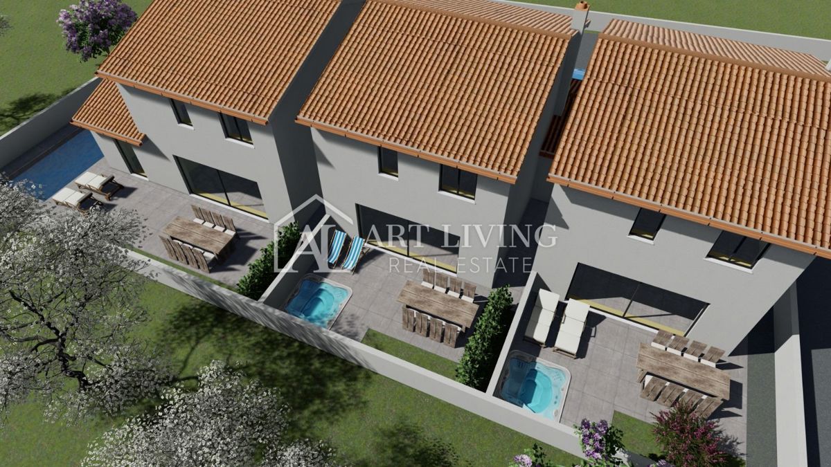 Istria, Umago, dintorni – Casa a schiera in posizione TOP – NUOVA COSTRUZIONE