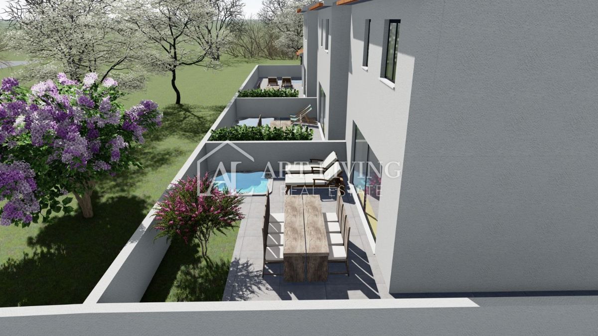 Istria, Umago, dintorni – Casa a schiera in posizione TOP – NUOVA COSTRUZIONE
