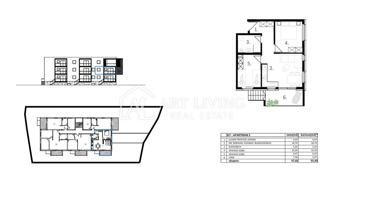 Vodice – moderno appartamento con due camere da letto in nuova costruzione, a 500 m dal mare