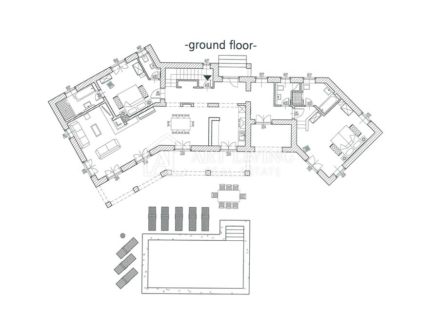 Parenzo, dintorni - villa rustica in pietra con piscina in stile istriano