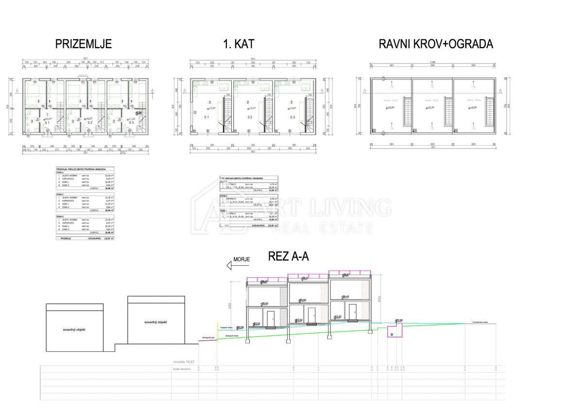 Umago-dintorni, moderno appartamento a due piani in un nuovo edificio con giardino a 400 m dal mare e dalla spiaggia