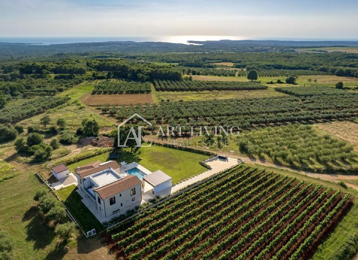 Istria, Parenzo, dintorni – lussuosa villa in pietra con piscina in stile istriano