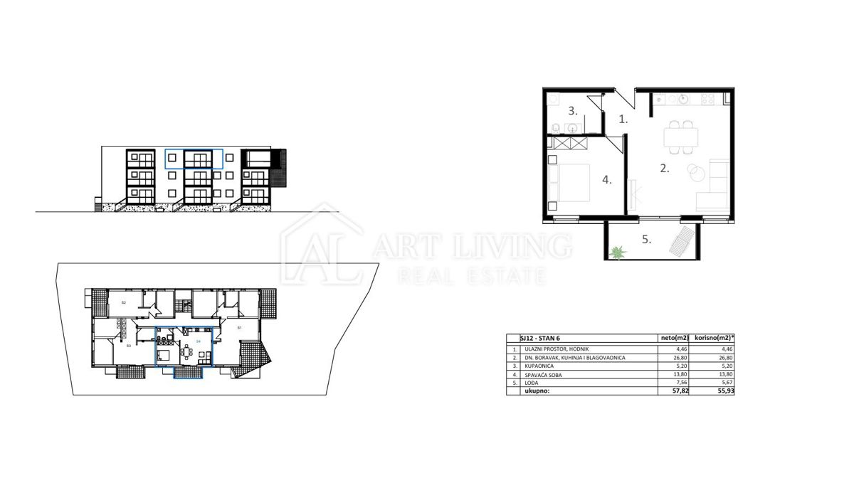 Vodice – moderno appartamento con una camera da letto in nuova costruzione, 56 m², a 500 m dal mare
