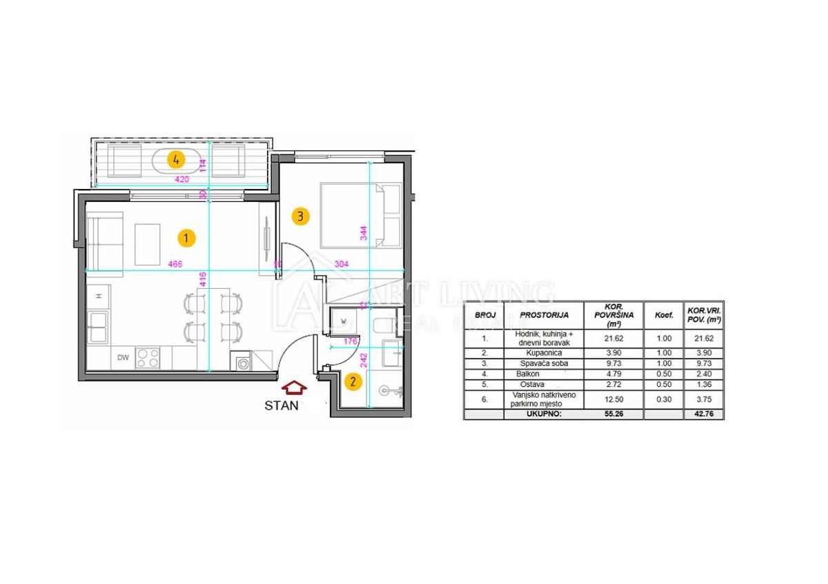 Istria, Umago - OCCASIONE, appartamento con una camera da letto al 3° piano in una posizione TOP