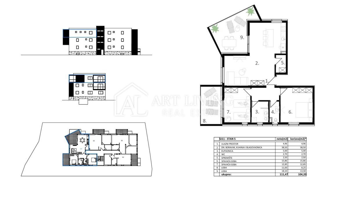 Vodice – NUOVA COSTRUZIONE, moderno e unico appartamento con due camere da letto, 104 m², POSIZIONE TOP!