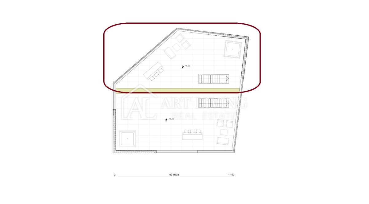 Parenzo, dintorni - moderno edificio di nuova costruzione, appartamento con due camere da letto e ampia terrazza sul tetto di 52 m2