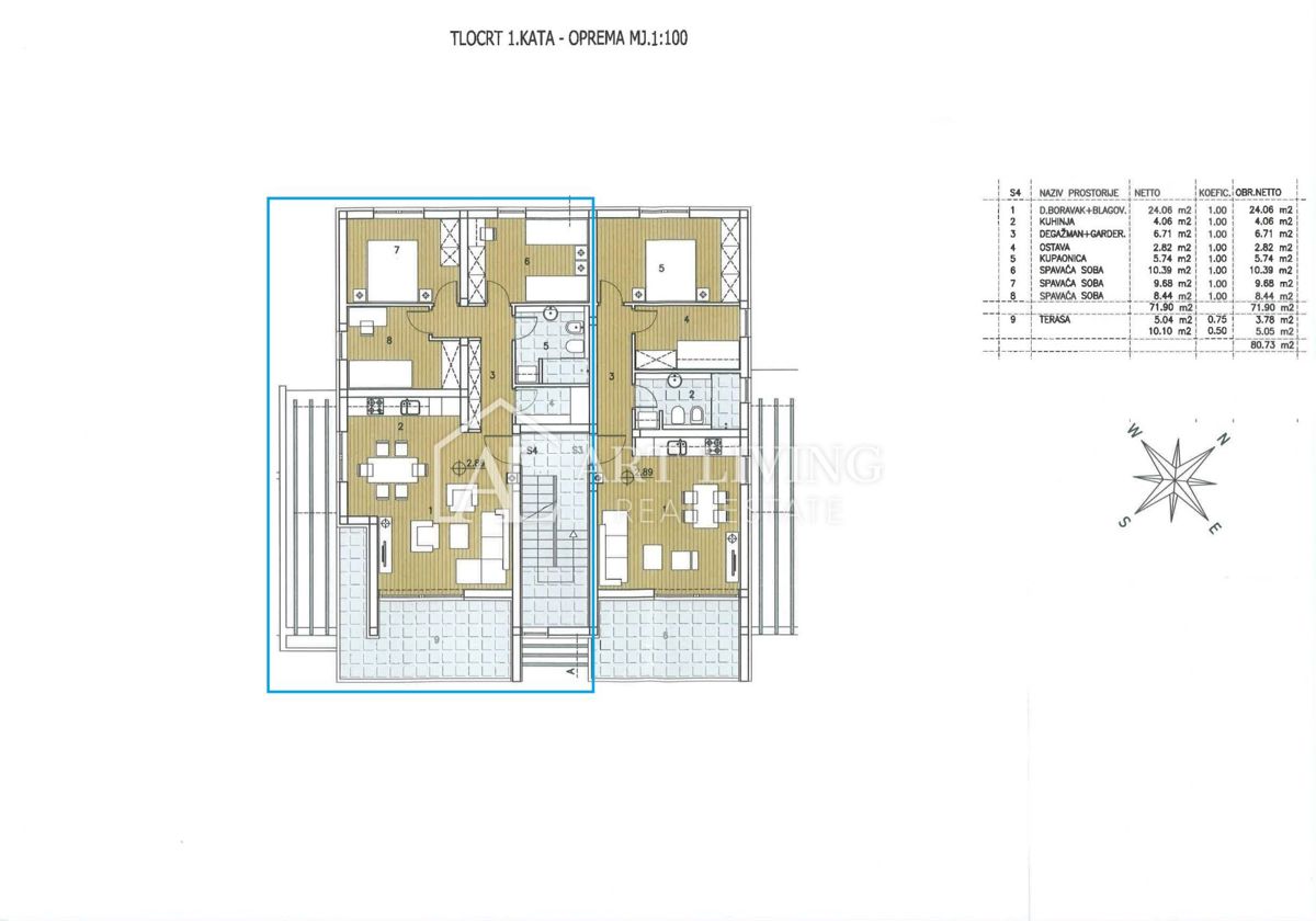 Zona di Umago, Appartamento di 80 m2 in posizione attraente a 150 m dal mare