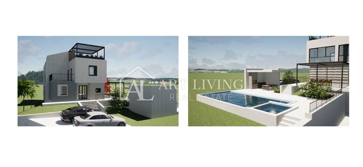 Istria, Parenzo, dintorni - villa moderna urbana con piscina, in una posizione tranquilla e bella - NUOVA COSTRUZIONE