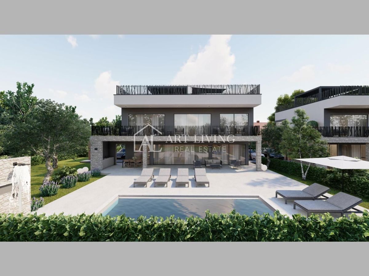 Parenzo, villa di lusso moderna 1a fila al mare