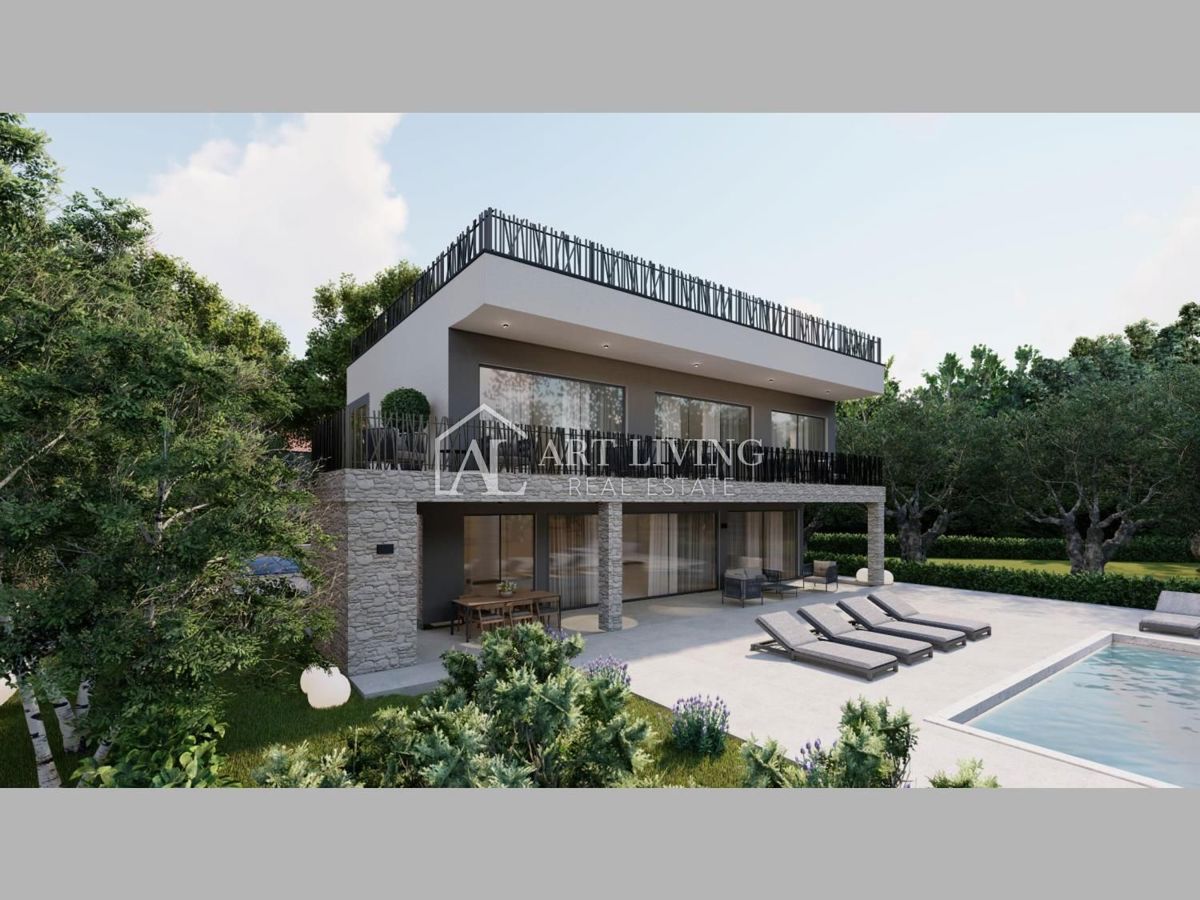 Parenzo, villa di lusso moderna 1a fila al mare
